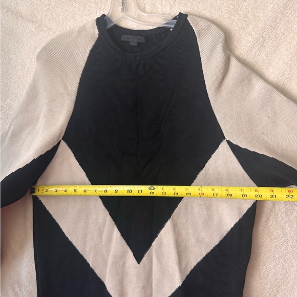 Alexander Wang Cotton Geometric Chevron Oversized Colorblock Sweater Knit Top L - Picture 11 of 15